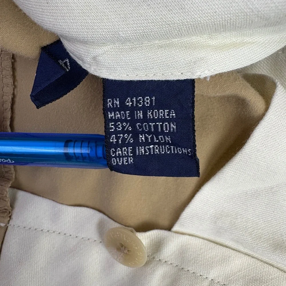 Polo Golf Ralph Lauren Mens 40x32  Khaki Pleated Chino Pants Casual Cotton Nylon